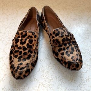 Size 7 Madewell The Frances Loafer in Leopard Calf Hair